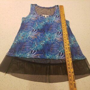jennifer lopez Tropical Tank Top Sleeveless XS shirt blue